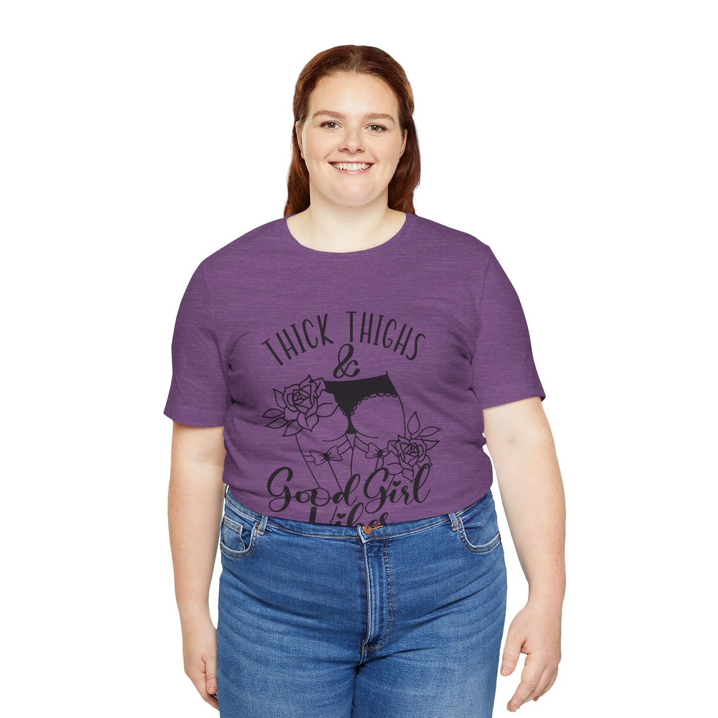 Thick Thighs & Good Girl Vibes Unisex Jersey Short Sleeve Tee
