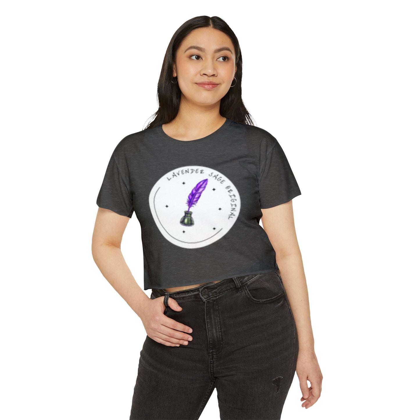 Lavender Sage Logo Women's Festival Crop Top - Unique Journals Inspired Design
