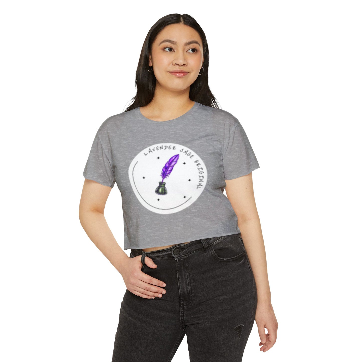Lavender Sage Logo Women's Festival Crop Top - Unique Journals Inspired Design
