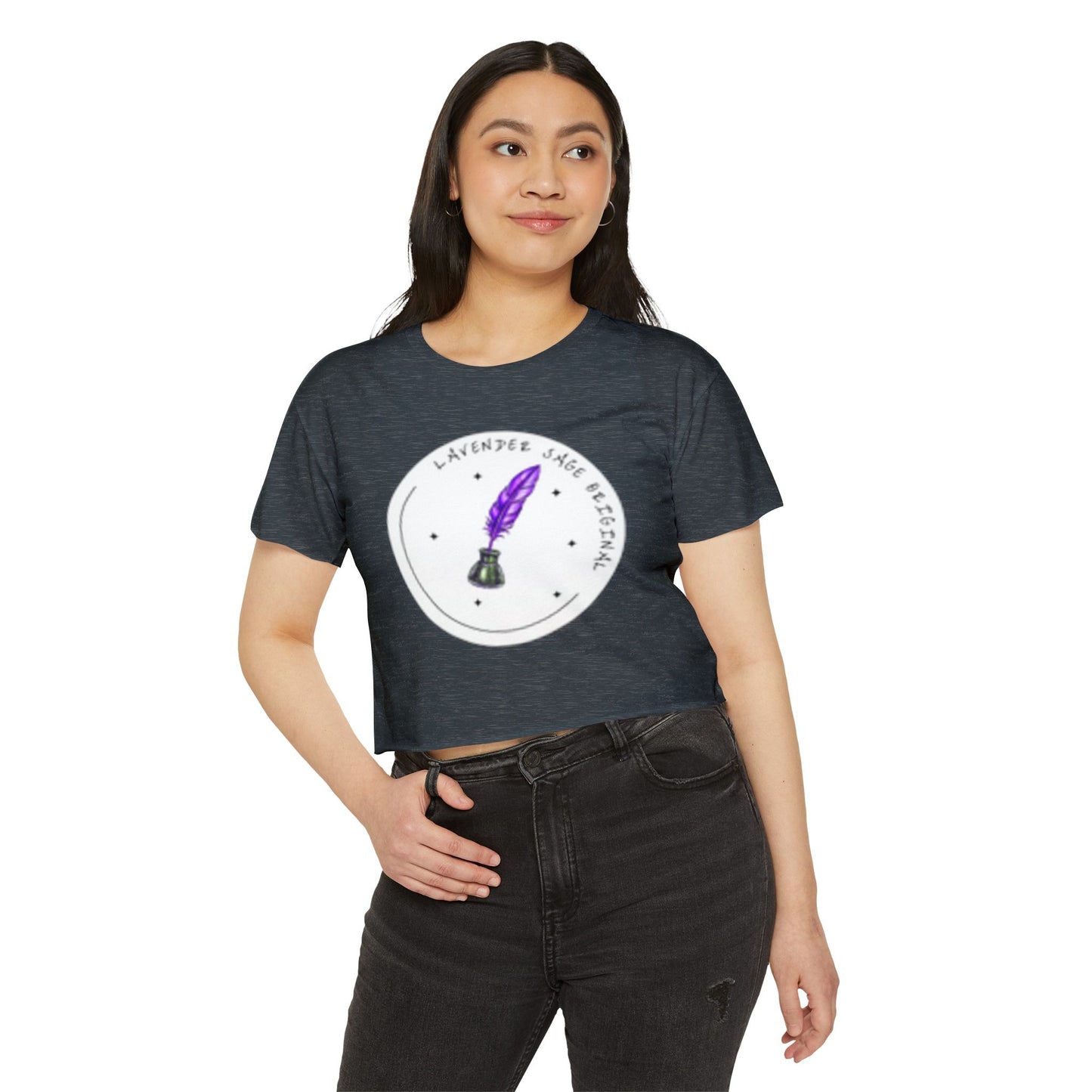 Lavender Sage Logo Women's Festival Crop Top - Unique Journals Inspired Design