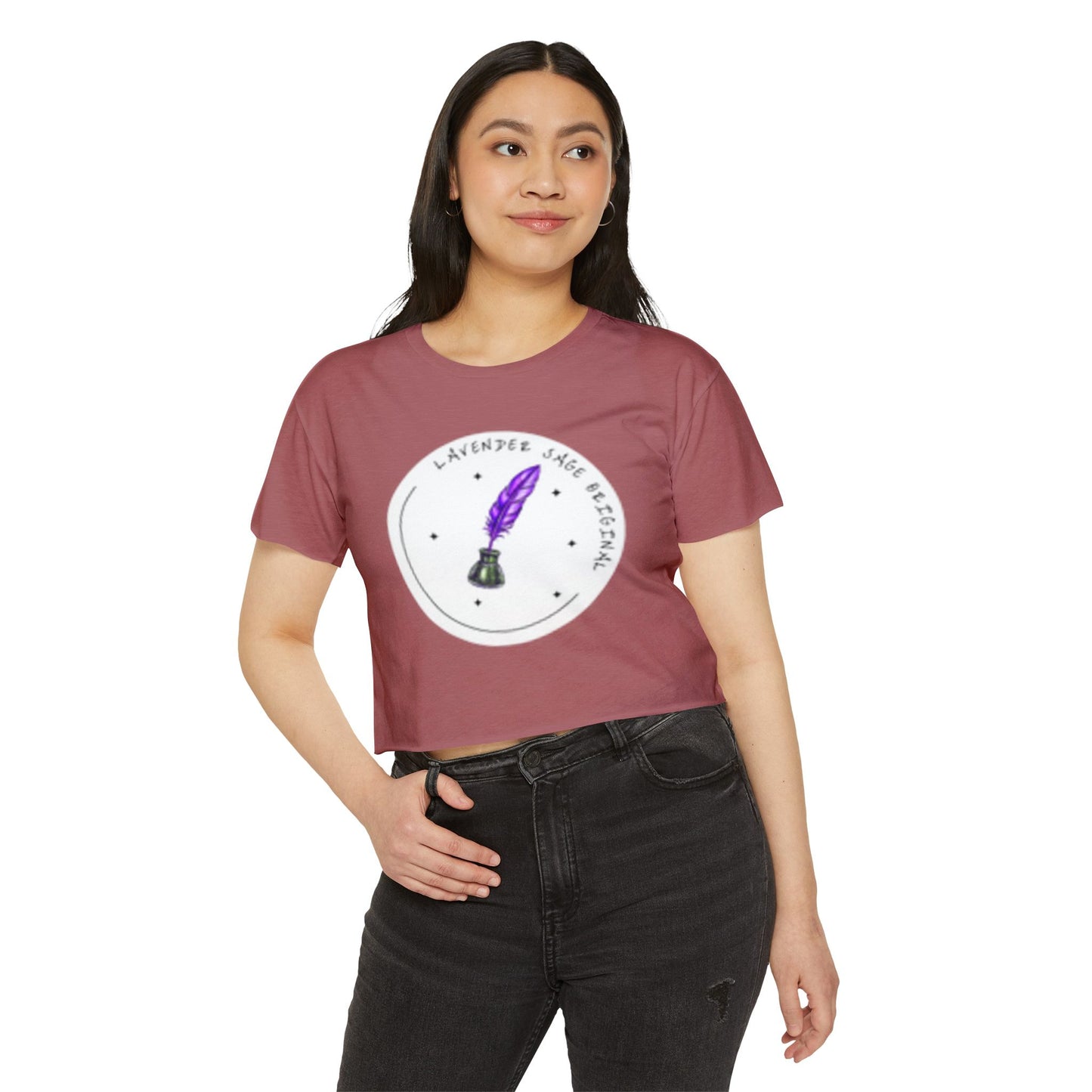 Lavender Sage Logo Women's Festival Crop Top - Unique Journals Inspired Design