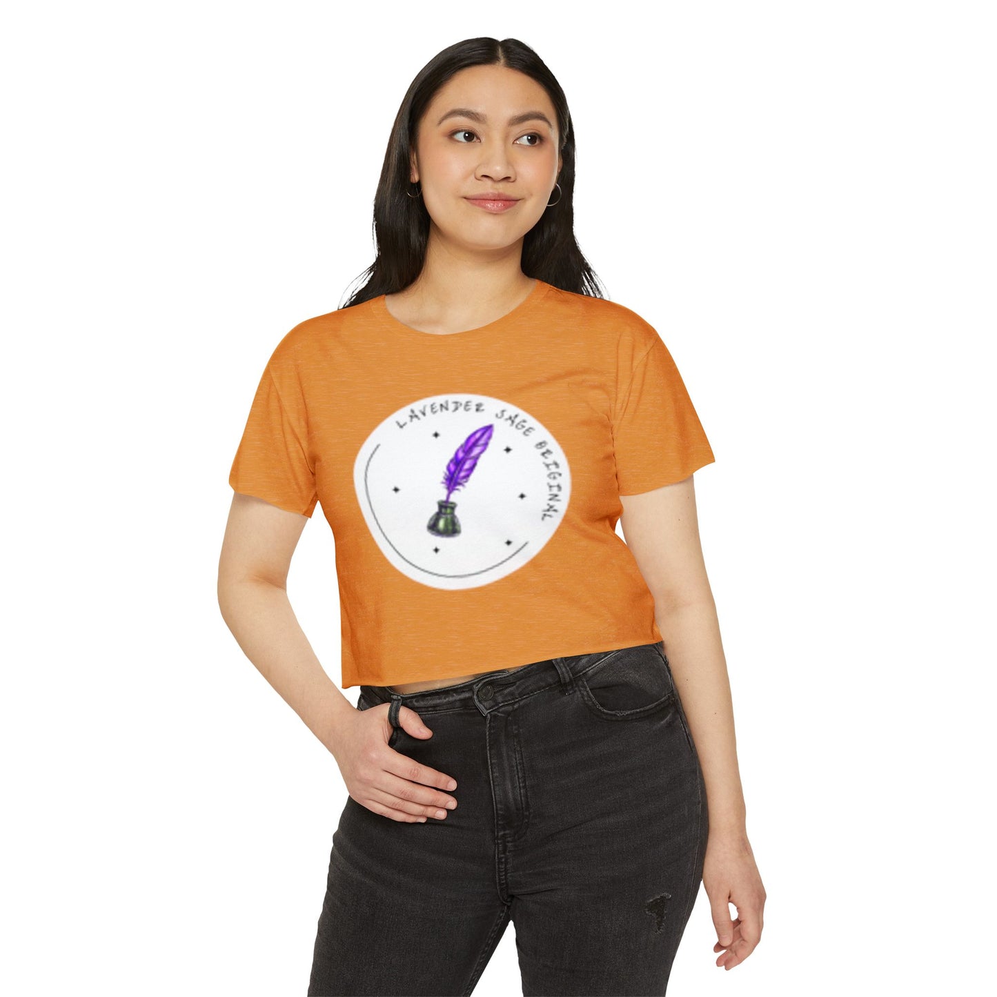 Lavender Sage Logo Women's Festival Crop Top - Unique Journals Inspired Design