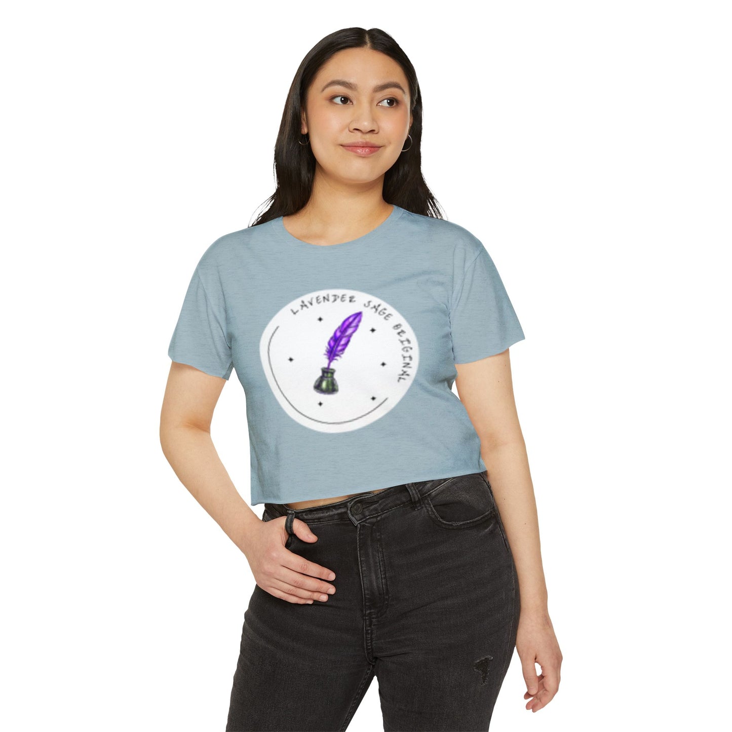 Lavender Sage Logo Women's Festival Crop Top - Unique Journals Inspired Design