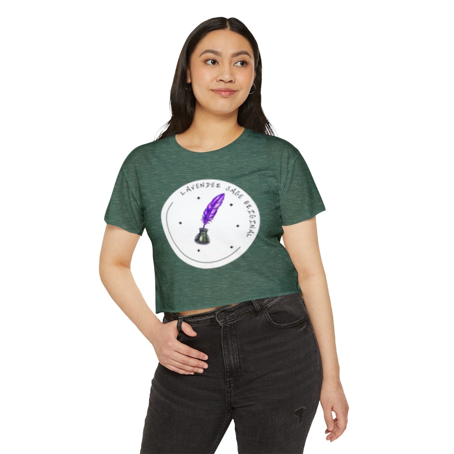 Lavender Sage Logo Women's Festival Crop Top - Unique Journals Inspired Design