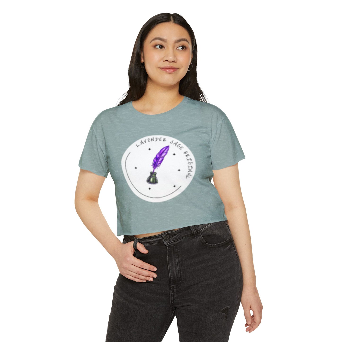 Lavender Sage Logo Women's Festival Crop Top - Unique Journals Inspired Design