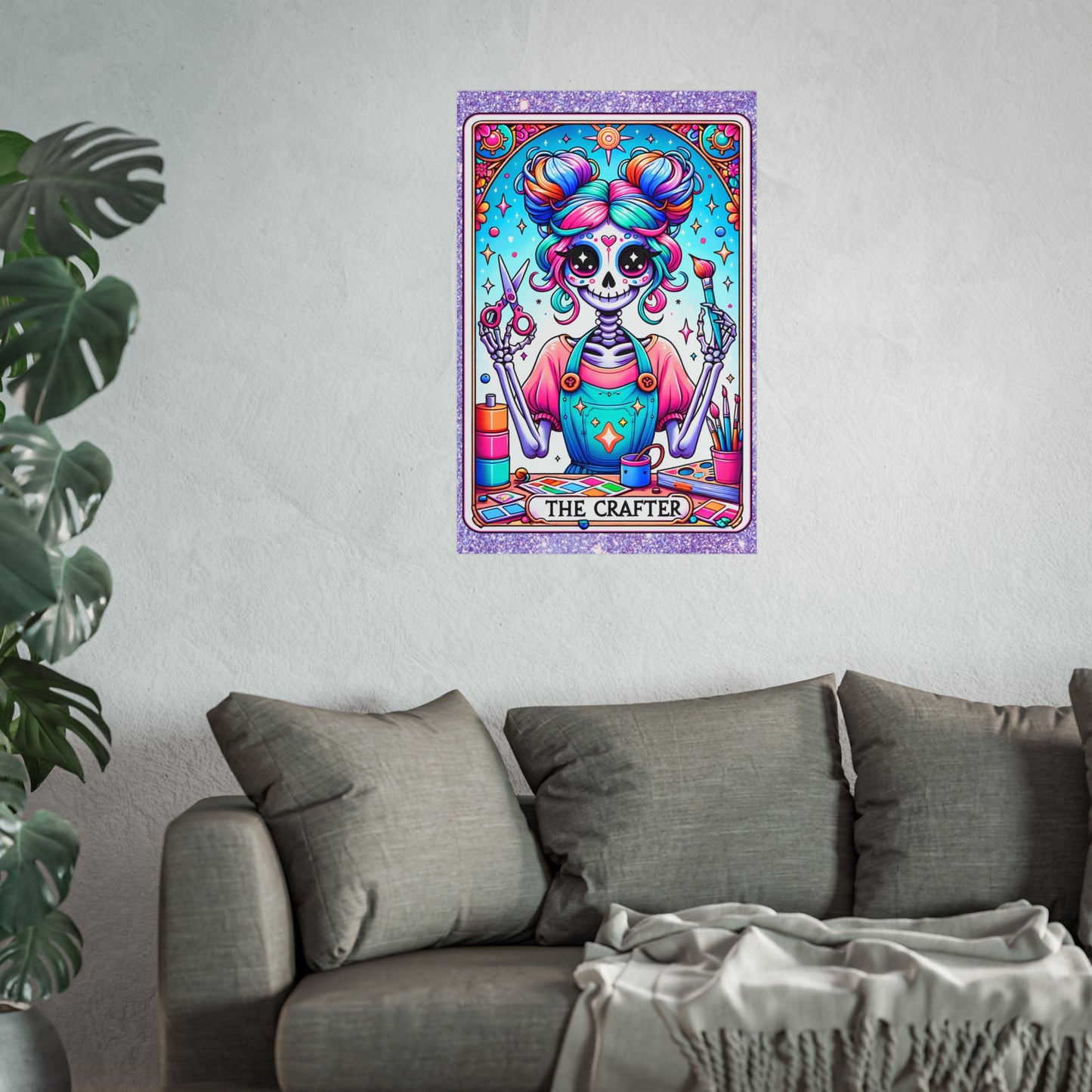 Crafty Skeleton Tarot Fine Art Poster