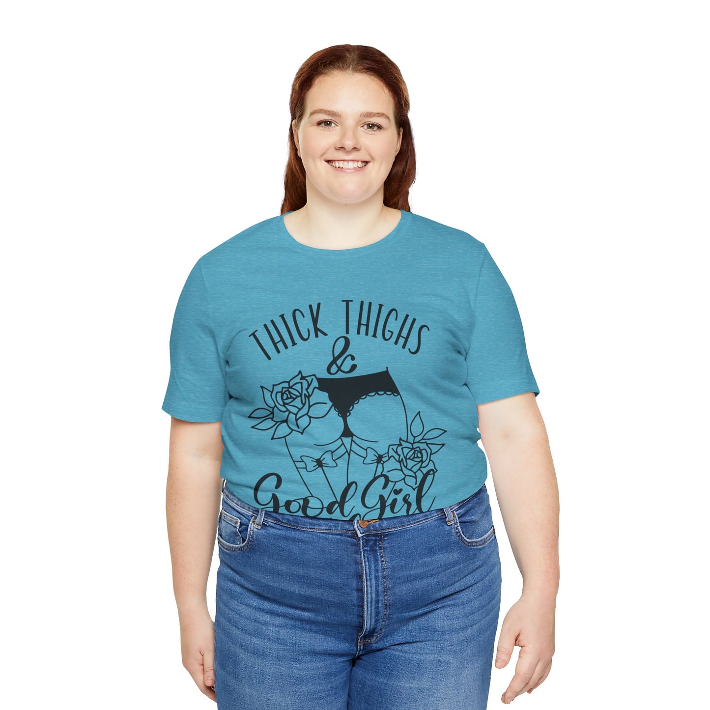 Thick Thighs & Good Girl Vibes Unisex Jersey Short Sleeve Tee