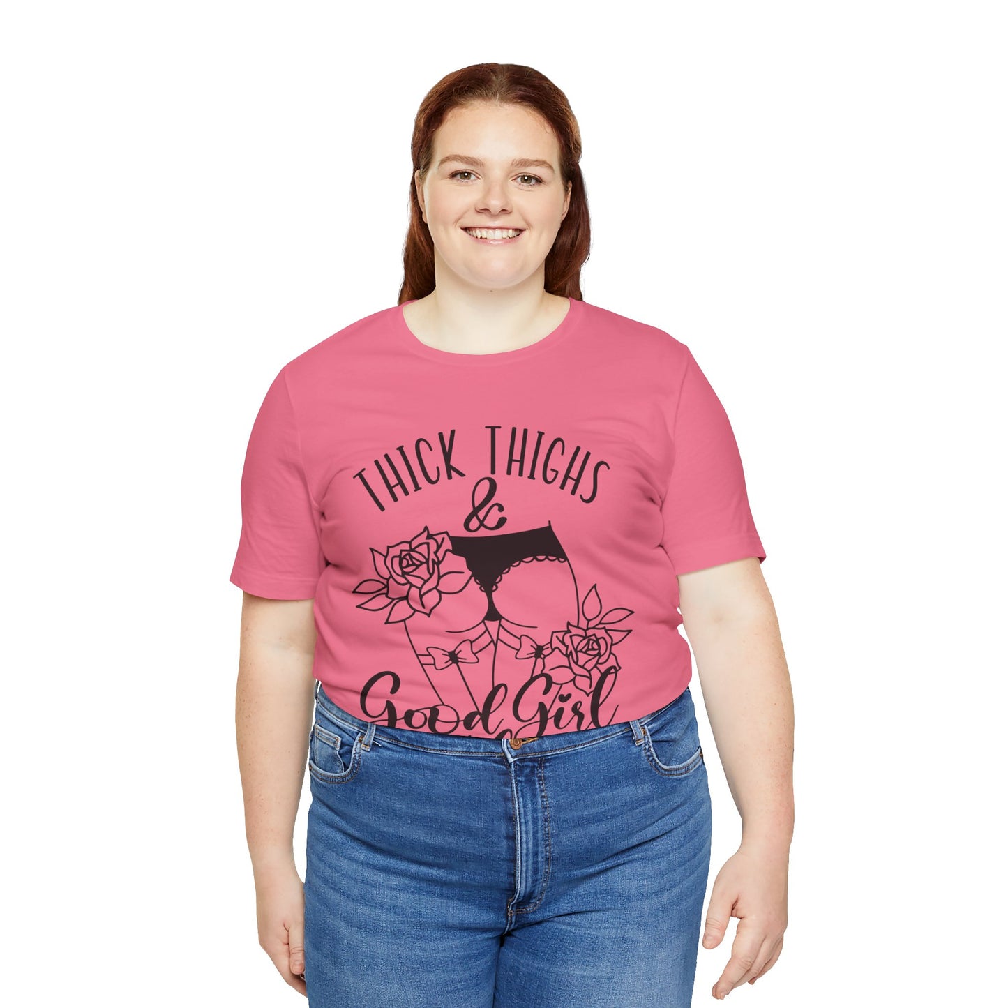 Thick Thighs & Good Girl Vibes Unisex Jersey Short Sleeve Tee