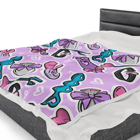 Purple Playtime Velveteen Plush Blanket