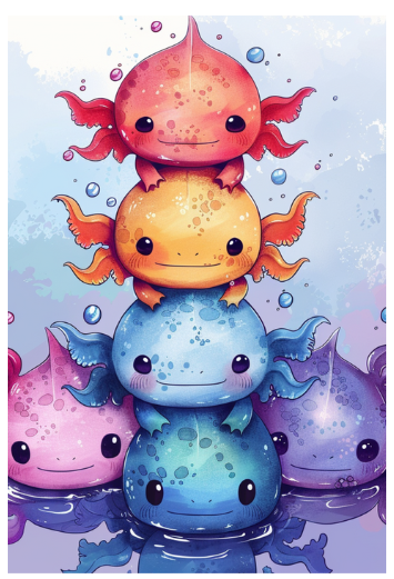 Aquatic Whimsy: Axolotl-Inspired Notebook Covers